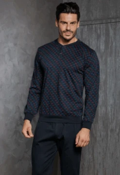 Pigiama Uomo 100% Cotone Jersey Enrico Coveri 1081 Outlet