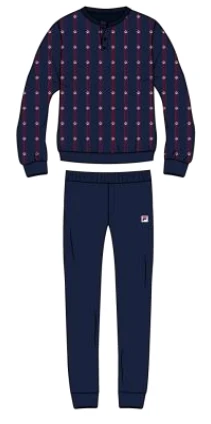 Pigiama Uomo Fila 1086 100% Cotone Caldo Interlock
