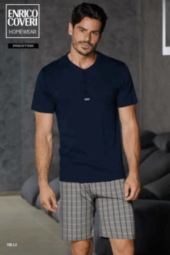 Pigiama Uomo Corto 100% Cotone Enrico Coveri 1090 Outlet