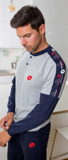 Pigiama Uomo Lungo Cotone Jersey Lotto 1107 Outlet