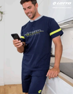 Pigiama Uomo Corto 100% Cotone Jersey Lotto 1117 Outlet