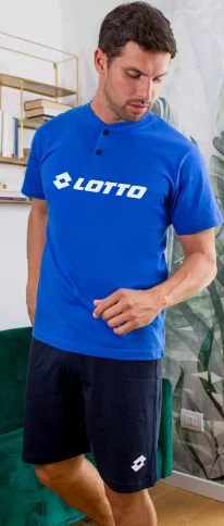 Pigiama Uomo Corto 100% Cotone Jersey Lotto 1121 Outlet