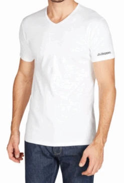 Maglia Uomo Scollo A V 100% Cotone Pettinato Kappa 1315 -Sconto Enrico Coveri 1315 bia 5
