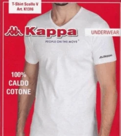 Maglia Uomo Scollo A V 100% Cotone Caldo Kappa 1316