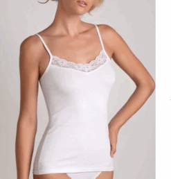 Canottiera Donna Pizzo Spalla Stretta Cotonella GD00135 -Sconto Enrico Coveri 135b