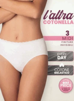 Slip Donna Midi Cotone Elasticizzato Cotonella CD293