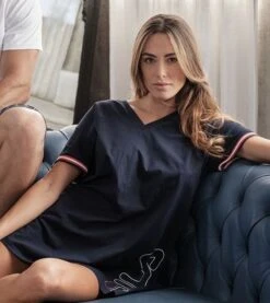 Abito Maxi Maglia Mezza Manica 100% Cotone FILA 4047 Pezzo Unico Campionario