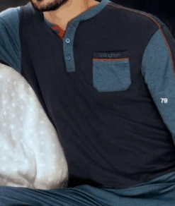 Pigiama Uomo Caldo Cotone Nottingham 32342 Prezzo Promozionale Outlet