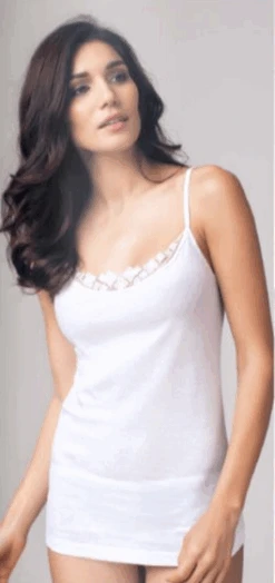 Canottiera Donna Spalla Stretta Top Cotone 100% Nottingham V3311