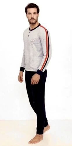 Pigiama Uomo Lungo 100% Cotone Jersey IL GRANCHIO 362 Prezzo Promozionale