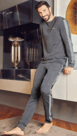 Pigiama Uomo Caldo Cotone Nottingham 35220 Prezzo Promozionale Outlet