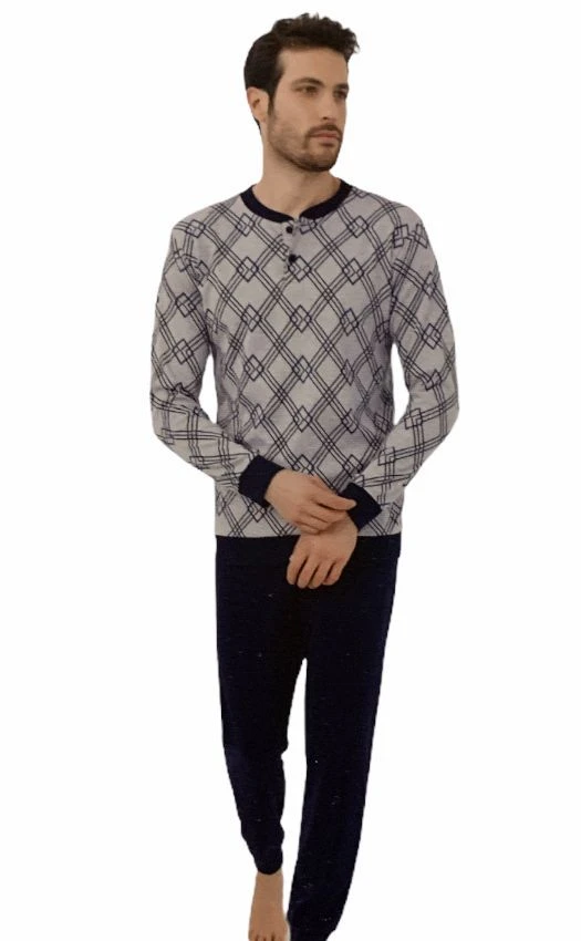 Pigiama Uomo 100% Cotone Caldo Invernale Il Granchio 4007 4 Pigiama Uomo 100% Cotone Caldo Invernale Il Granchio 4007 - immagine 2