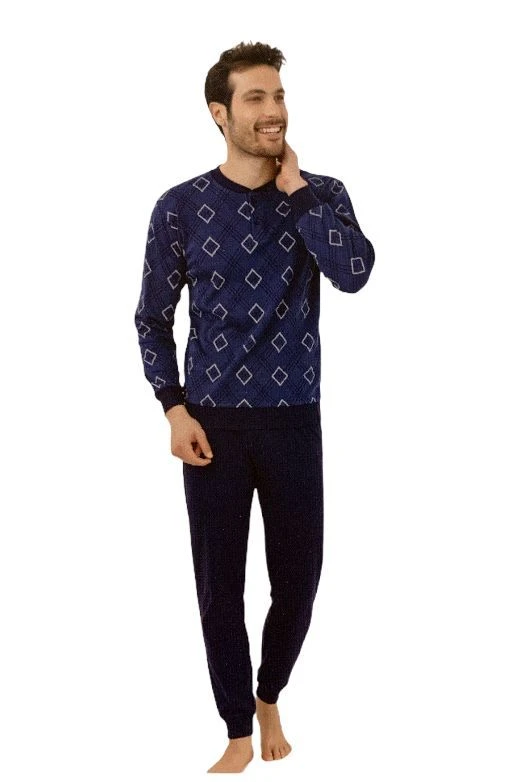 Pigiama Uomo 100% Cotone Caldo Invernale Il Granchio 4007 3 Pigiama Uomo 100% Cotone Caldo Invernale Il Granchio 4007