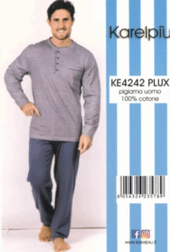 Pigiama Uomo Calibrato 100% Cotone Karelpiu' 4242