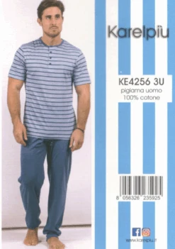 Pigiama Uomo 3 Pezzi 100% Cotone Karelpiiu' 4256
