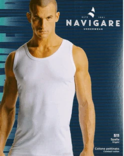 Canottiera Uomo Spalla Larga Cotone 100% Navigare 511