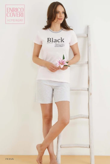 Pigiama Donna Corto Cotone Enrico Coveri 5189 Outlet 3 Pigiama Donna Corto Cotone Enrico Coveri 5189 Outlet