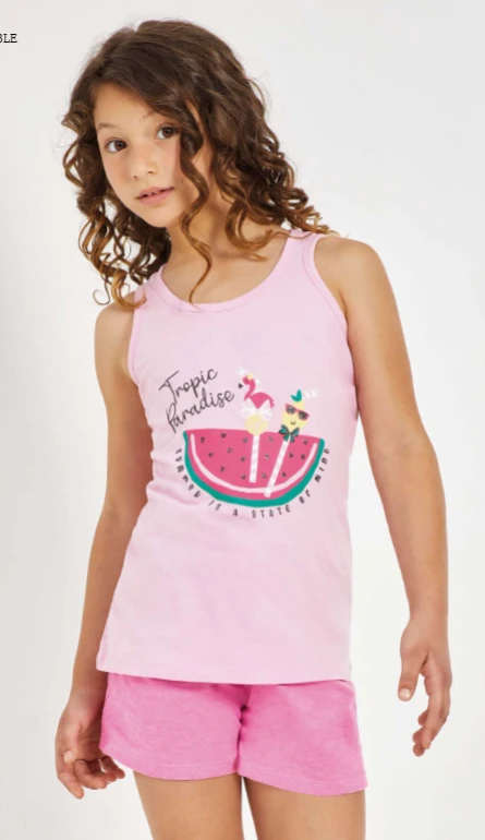 Completo Bambina Canottiera Corto IL GRANCHETTO 7053 3 Completo Bambina Canottiera Corto IL GRANCHETTO 7053