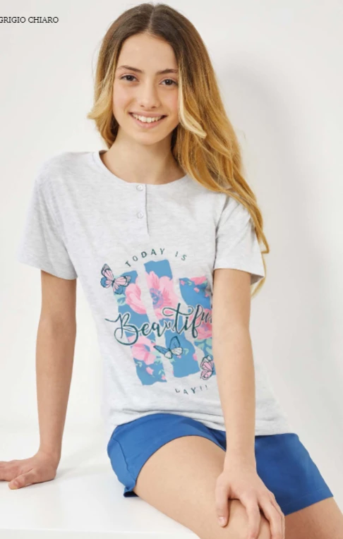 Pigiama Ragazza Corto Il GRANCHIETTO 7061 3 Pigiama Ragazza Corto Il GRANCHIETTO 7061
