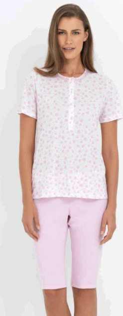 Pigiama Donna Corto 100% Cotone Linclalor 74183 Prezzo Promozionale