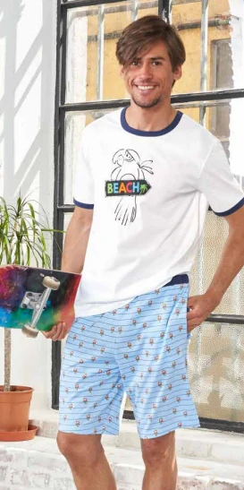 Pigiama Uomo Corto 100% Cotone You365 74397 3 Pigiama Uomo Corto 100% Cotone You365 74397