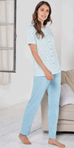 Pigiama Donna M/M Aperto 100% Cotone Jersey Linclalor 74461