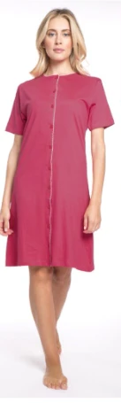 Camicia Da Notte Aperta Mezza Manica 100% Cotone Karelpiu' 8046 3 Camicia Da Notte Aperta Mezza Manica 100% Cotone Karelpiu' 8046