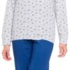 Pigiama Donna Manica Lunga 100% Cotone Karel 8047 -Sconto Enrico Coveri 8047
