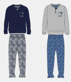 Pigiama Uomo Lungo 100% Cotone Jersey Enrico Coveri 8132 Prezzo Promozionale -Sconto Enrico Coveri 8132b 4