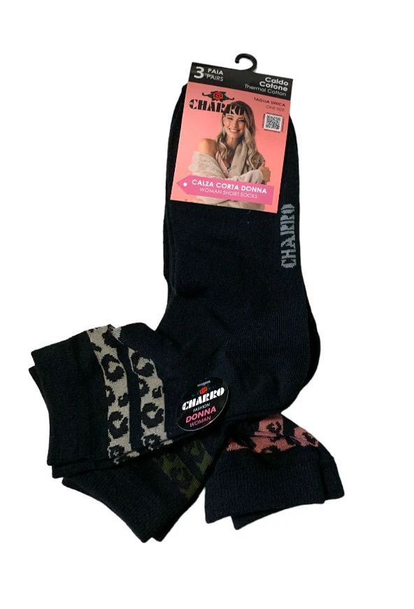 Calzino Corto Donna Caldo Cotone Invernale EL CHARRO Erika 85 3 Calzino Corto Donna Caldo Cotone Invernale EL CHARRO Erika 85