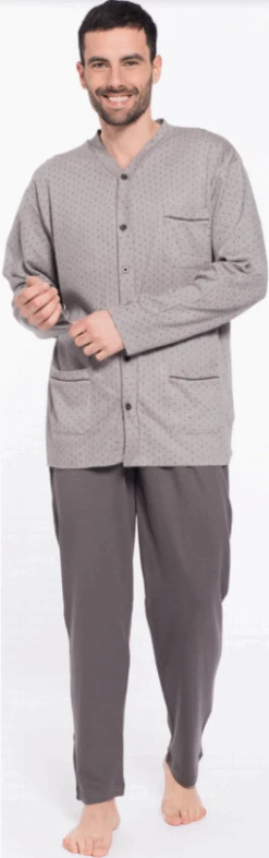 Pigiama Uomo APERTO 100% Cotone Caldo Karelpiu' 9110