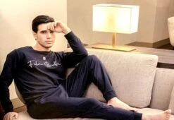 Pigiama Uomo Caldo 100% Cotone Interlock Fila 1079 -Sconto Enrico Coveri b1079