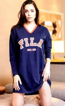 Abito Casa Maxi Maglia Donna Fila 4072 Cotone Pesante Invernale -Sconto Enrico Coveri b4072