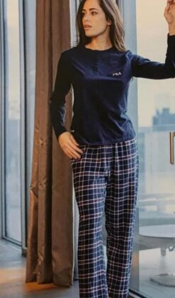 Pigiama Donna Fila 4075 Cotone Caldo Invernale -Sconto Enrico Coveri b4075