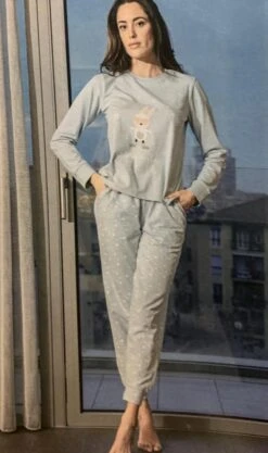 Pigiama Donna Fila 4067 Cotone Caldo Invernale -Sconto Enrico Coveri c4067