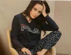 Pigiama Donna Fila 4072 Cotone Caldo Invernale -Sconto Enrico Coveri c4072 1