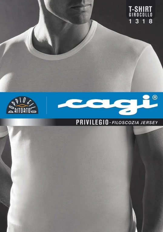 Maglia Uomo T-Shirt Girocollo Filo Di Scozia Cagi 1318 3 Maglia Uomo T-Shirt Girocollo Filo Di Scozia Cagi 1318