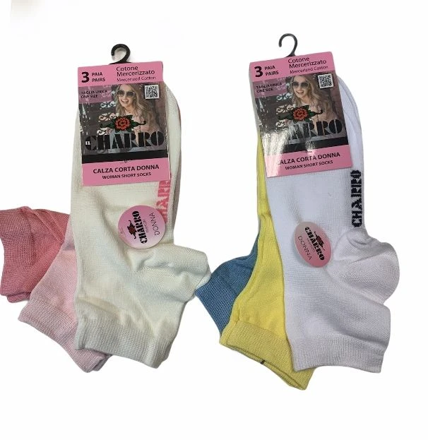 Calzino Donna Corto Cotone Mercerizzato El Charro Brenda 3 Calzino Donna Corto Cotone Mercerizzato El Charro Brenda