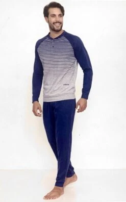 Pigiama Uomo Lungo 100% Cotone Jersey IL GRANCHIO 357 Prezzo Promozionale
