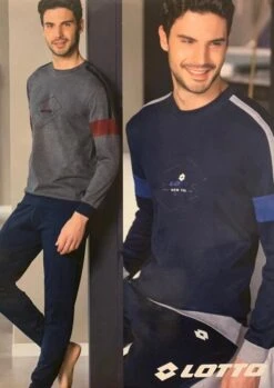 Pigiama Uomo Lungo 100% Cotone Caldo Interlock Lotto 4073 Prezzo Promozionale