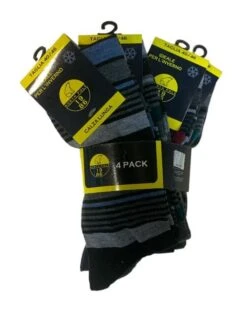 Calza Uomo Alta RIGATA Pesante Invernale North Pole 05