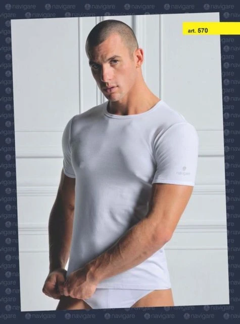 Maglia Uomo Girocollo Cotone Elasticizzato Navigare Art. 570 4 Maglia Uomo Girocollo Cotone Elasticizzato Navigare Art. 570 - immagine 2