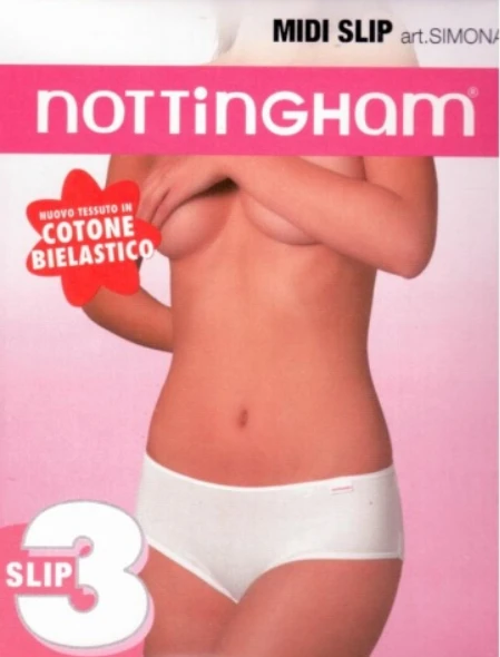 Slip Donna Midi Cotone Elasticizzato Nottingham Simona 3 Slip Donna Midi Cotone Elasticizzato Nottingham Simona