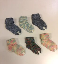 Calzino Corto Risvolto Neonato/a Misto Lana Calificio Bianchi 111