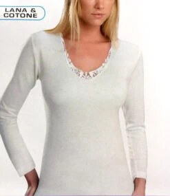 Maglia Donna Manica Lunga Lana Cotone Ciessetti 4002