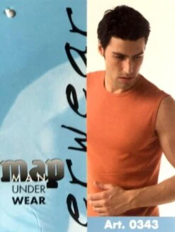 Maglia Uomo Girocollo Senza Maniche 100% Cotone Map 343