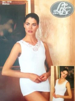 Canottiera Donna Spalla Larga 100% Cotone Life Art.1318