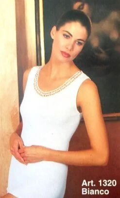 Canottiera Donna Spalla Larga 100% Cotone Life Art.1320