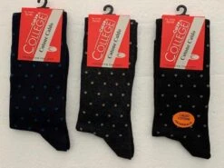 Calzino Uomo Alto Caldo Cotone Invernale Pois Calze College