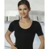 Maglia Donna Mezza Manica Cotone Felpato Nottingham TM1111 Outlet -Sconto Enrico Coveri tm1111bw nw